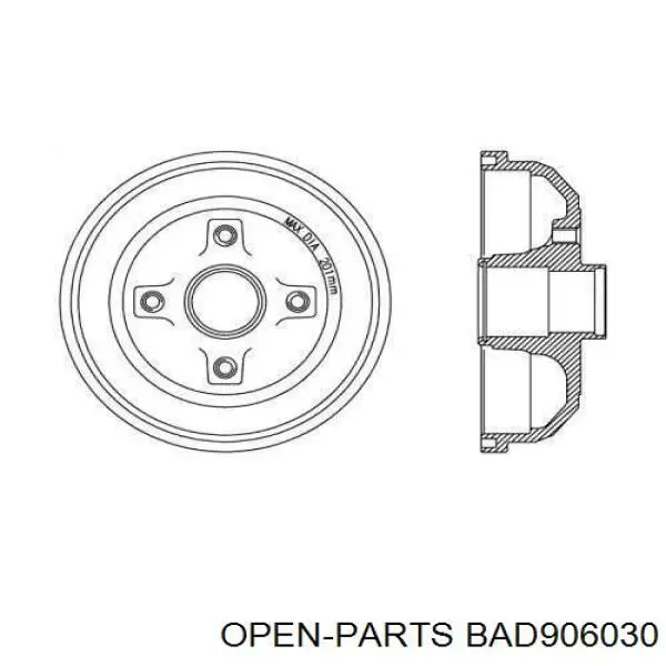 Тормозной барабан BAD906030 Open Parts