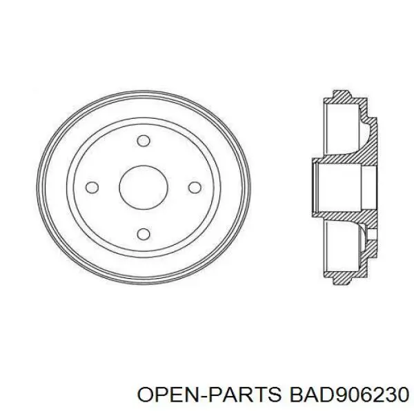 Тормозной барабан BAD906230 Open Parts