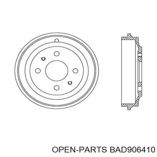 Тормозной барабан BAD906410 Open Parts