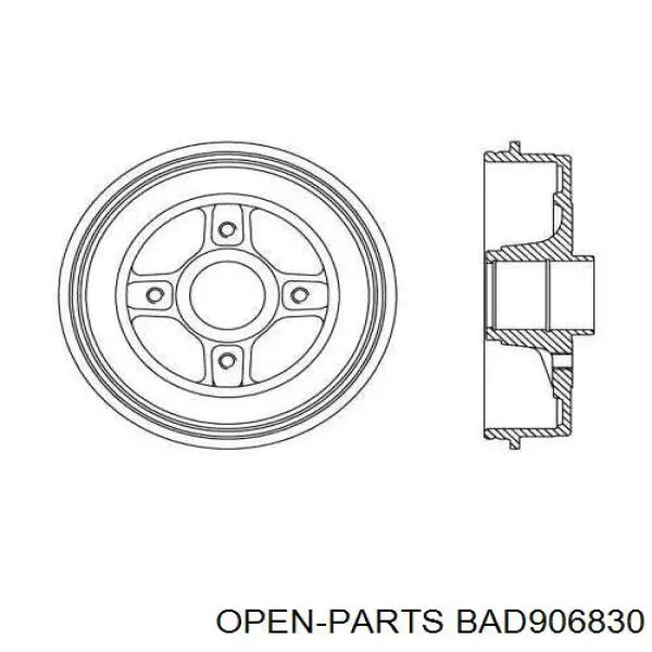 Тормозной барабан BAD906830 Open Parts