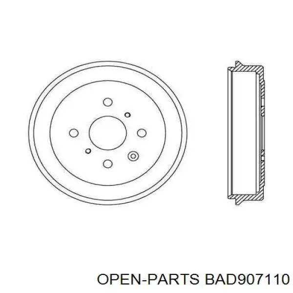 Тормозной барабан BAD907110 Open Parts