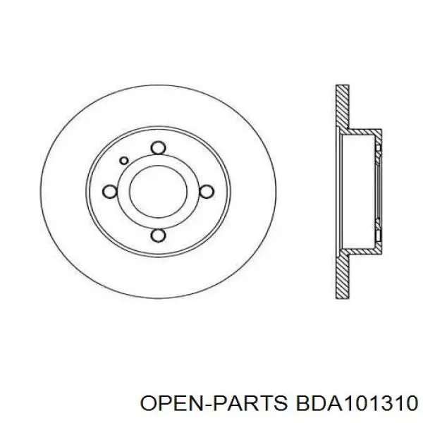 Передние тормозные диски BDA101310 Open Parts