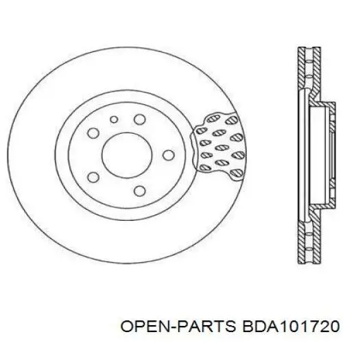 Передние тормозные диски BDA101720 Open Parts