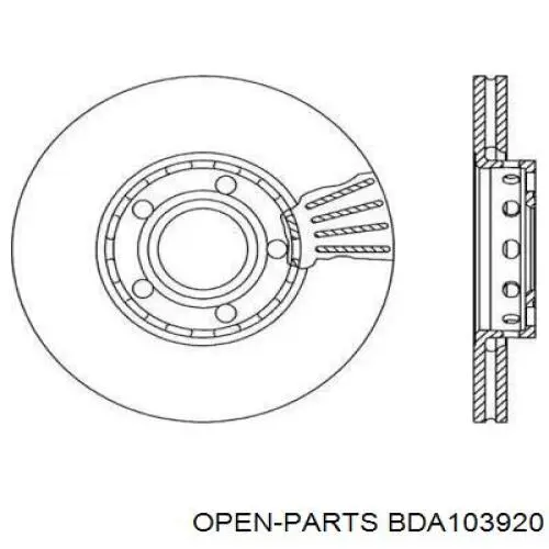 Передние тормозные диски BDA103920 Open Parts