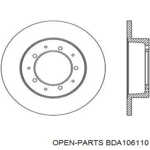 Тормозные диски BDA106110 Open Parts