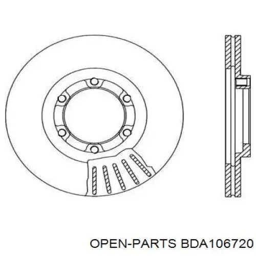 Передние тормозные диски BDA106720 Open Parts