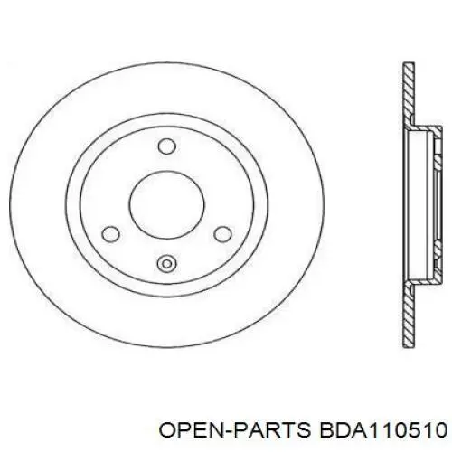 Передние тормозные диски BDA110510 Open Parts