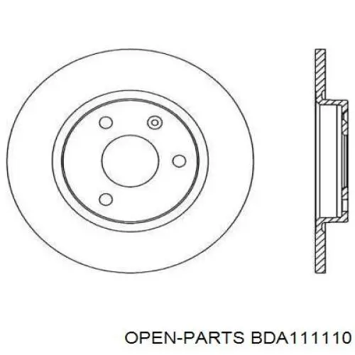 Передние тормозные диски BDA111110 Open Parts