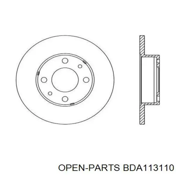 Передние тормозные диски BDA113110 Open Parts