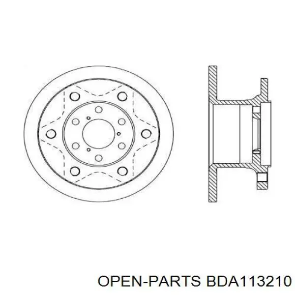 Передние тормозные диски BDA113210 Open Parts