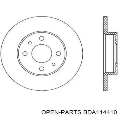 Тормозные диски BDA114410 Open Parts