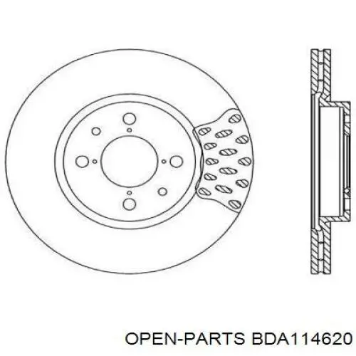 Передние тормозные диски BDA114620 Open Parts