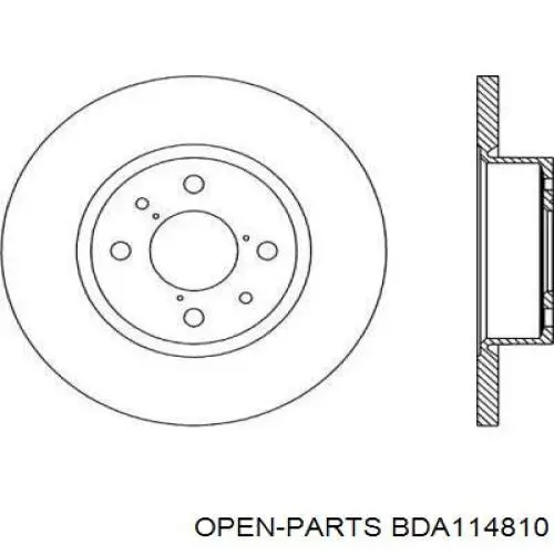 Передние тормозные диски BDA114810 Open Parts