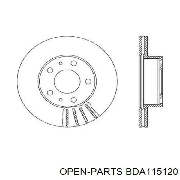 Передние тормозные диски BDA115120 Open Parts