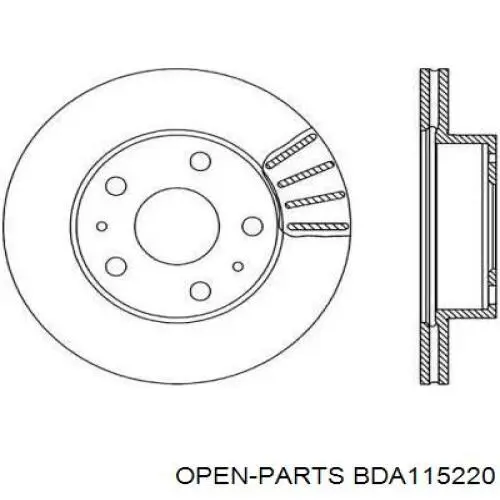 Передние тормозные диски BDA115220 Open Parts