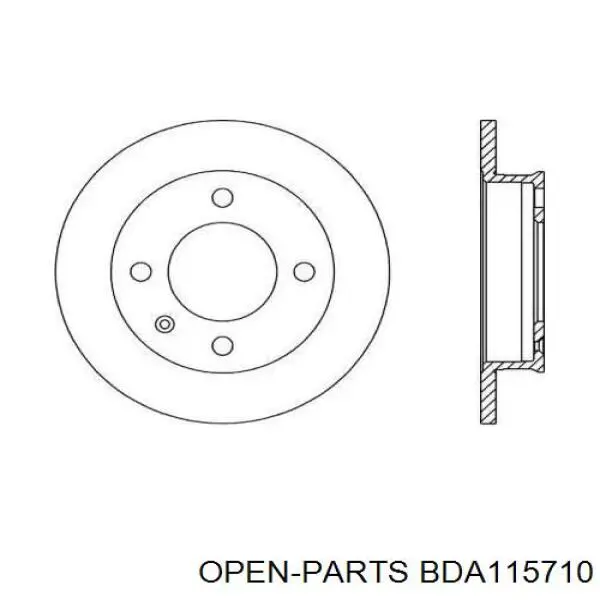 Передние тормозные диски BDA115710 Open Parts