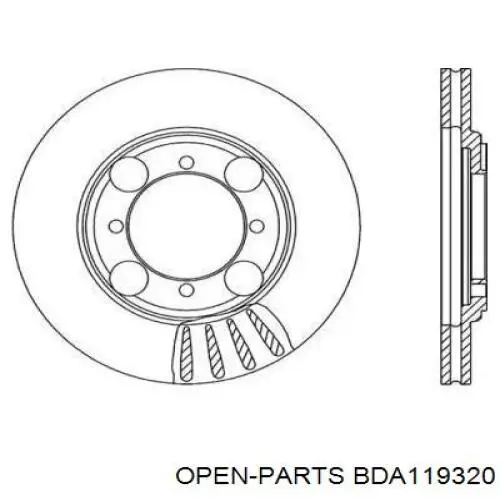 Передние тормозные диски BDA119320 Open Parts