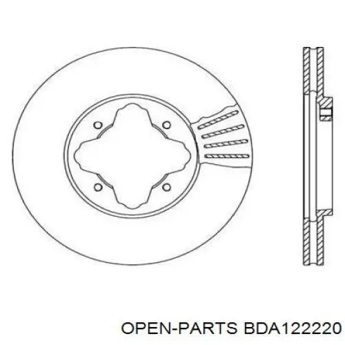 Передние тормозные диски BDA122220 Open Parts