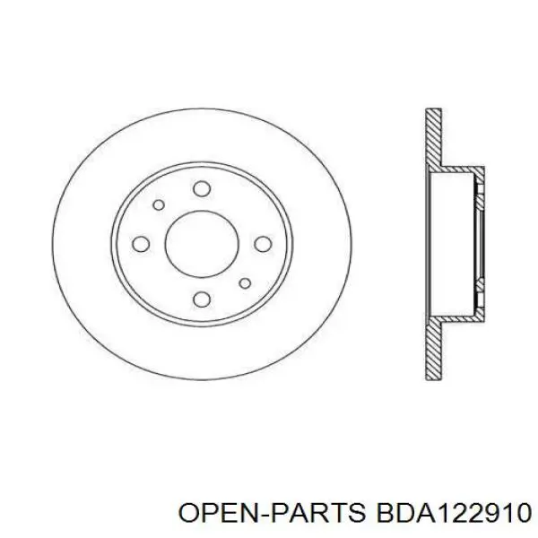 Передние тормозные диски BDA122910 Open Parts