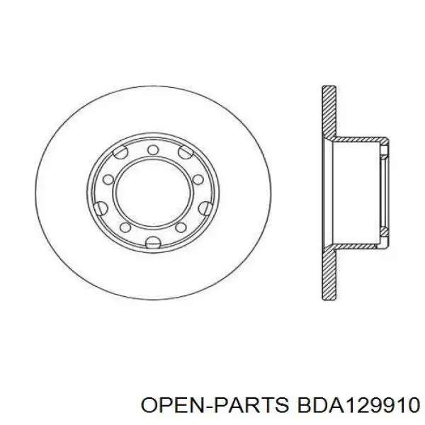 Передние тормозные диски BDA129910 Open Parts