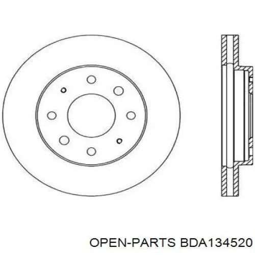 Передние тормозные диски BDA134520 Open Parts