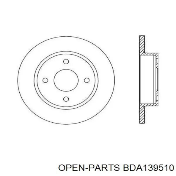 Передние тормозные диски BDA139510 Open Parts