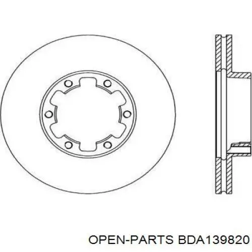 Передние тормозные диски BDA139820 Open Parts