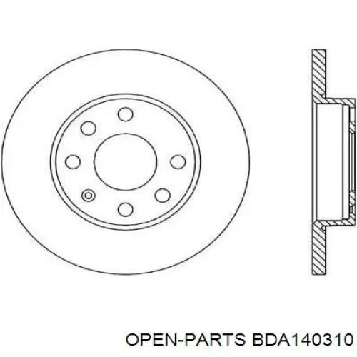 Передние тормозные диски BDA140310 Open Parts