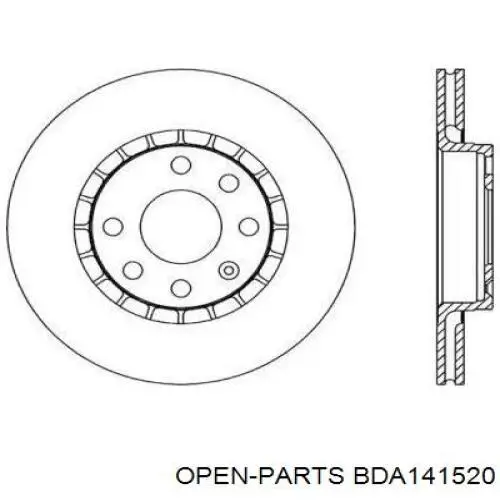 Передние тормозные диски BDA141520 Open Parts