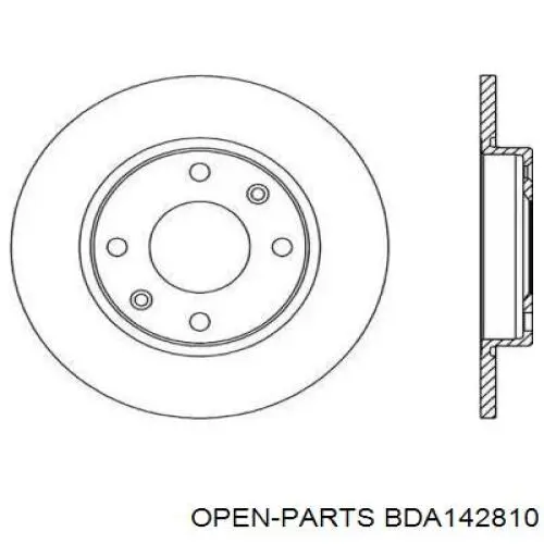 Передние тормозные диски BDA142810 Open Parts