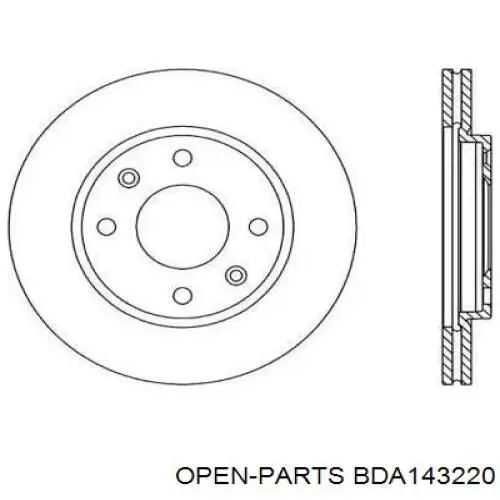 Передние тормозные диски BDA143220 Open Parts