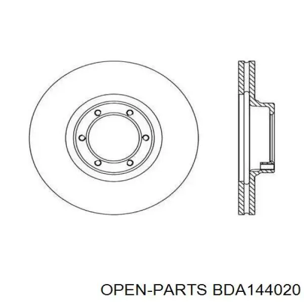 Передние тормозные диски BDA144020 Open Parts