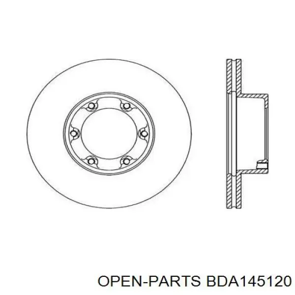 Передние тормозные диски BDA145120 Open Parts