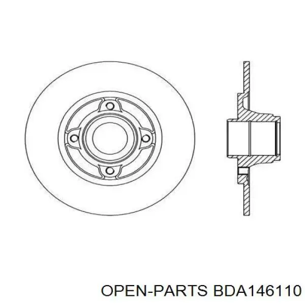 Тормозные диски BDA146110 Open Parts