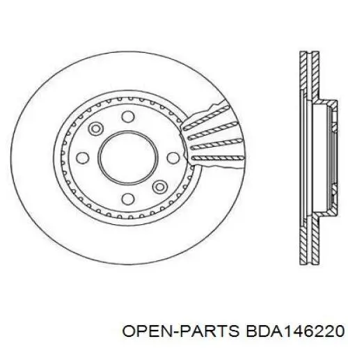 Передние тормозные диски BDA146220 Open Parts