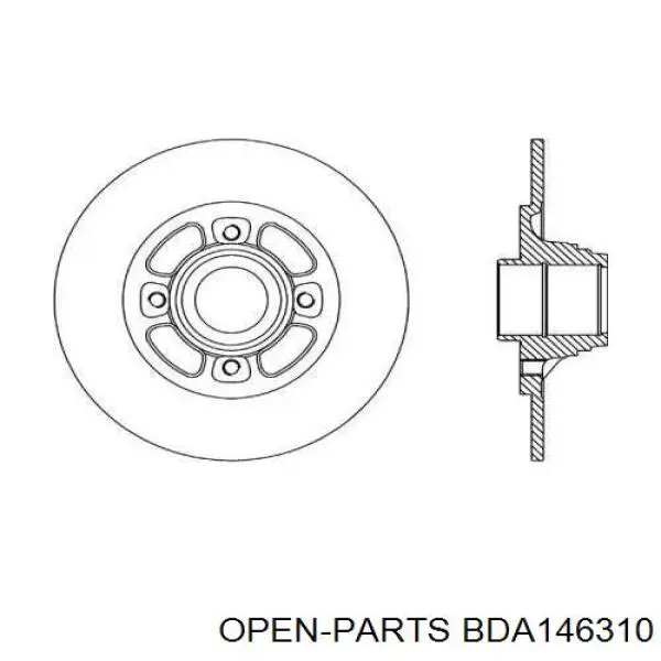 Тормозные диски BDA146310 Open Parts