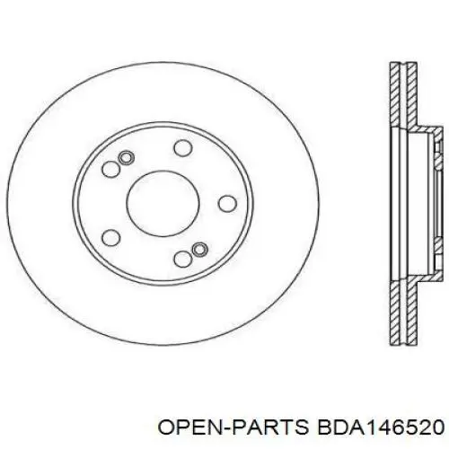 Передние тормозные диски BDA146520 Open Parts