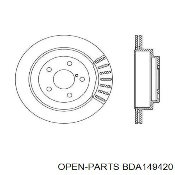 Тормозные диски BDA149420 Open Parts