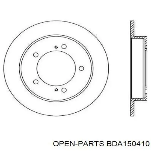 Передние тормозные диски BDA150410 Open Parts