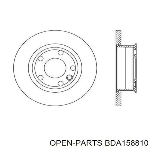 Передние тормозные диски BDA158810 Open Parts