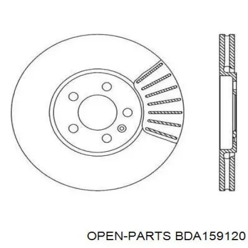 Передние тормозные диски BDA159120 Open Parts