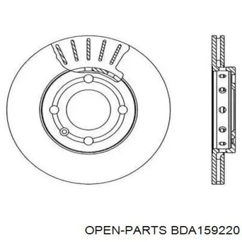 Передние тормозные диски BDA159220 Open Parts