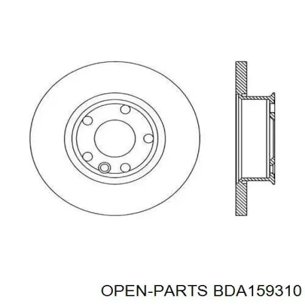 Передние тормозные диски BDA159310 Open Parts