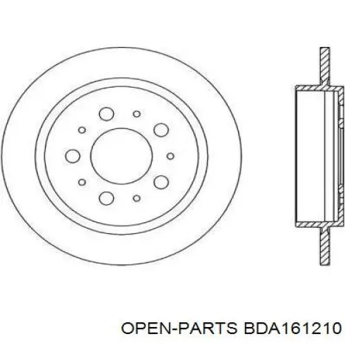 Тормозные диски BDA161210 Open Parts