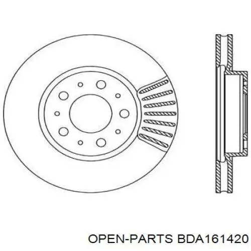 Передние тормозные диски BDA161420 Open Parts