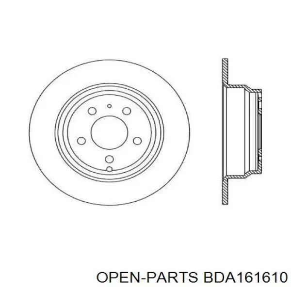 Тормозные диски BDA161610 Open Parts