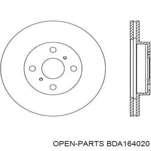 Передние тормозные диски BDA164020 Open Parts