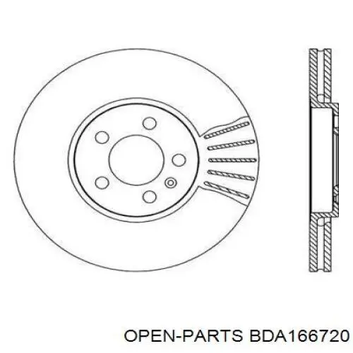 Передние тормозные диски BDA166720 Open Parts