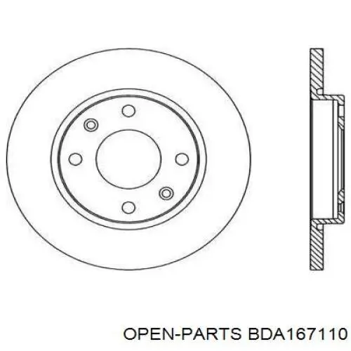 Передние тормозные диски BDA167110 Open Parts