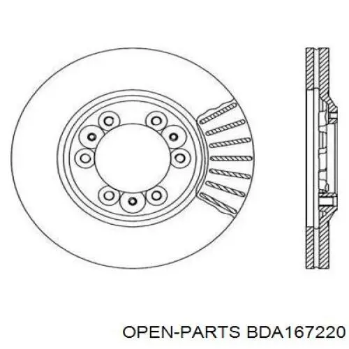 Передние тормозные диски BDA167220 Open Parts